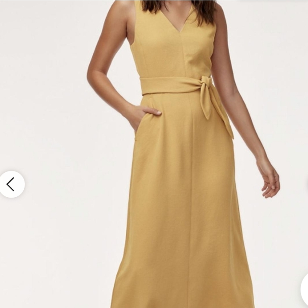 Aritzia Wilfred Sleeveless Dress Yellow 4 NWT - Picture 8 of 8